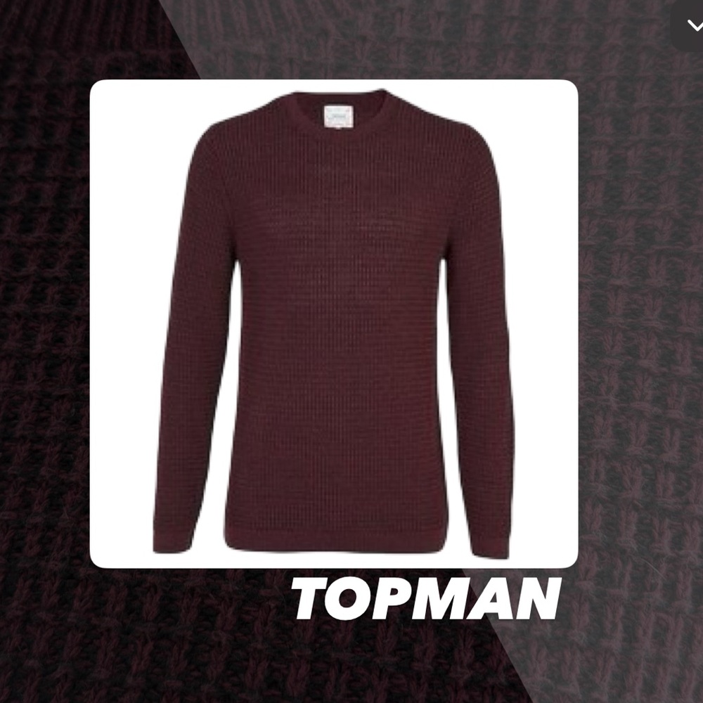 EUC Topman Textured Grid Knit Sweater